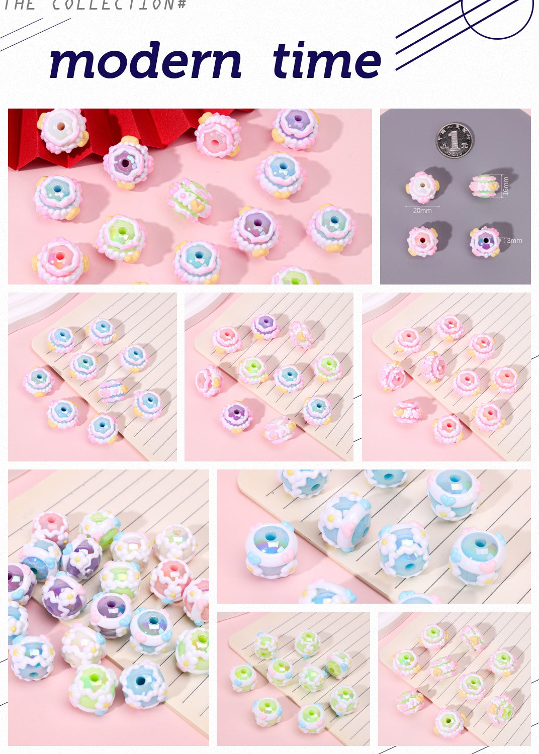 Beads, Hand-Painted Heavy Oil Beads Mixture, Dly, Beads, Pens And Mobile Phone Chain Diy Accessories